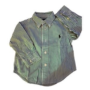 Lauren Ralph Lauren Kids Black and White Striped Button Down Shirt